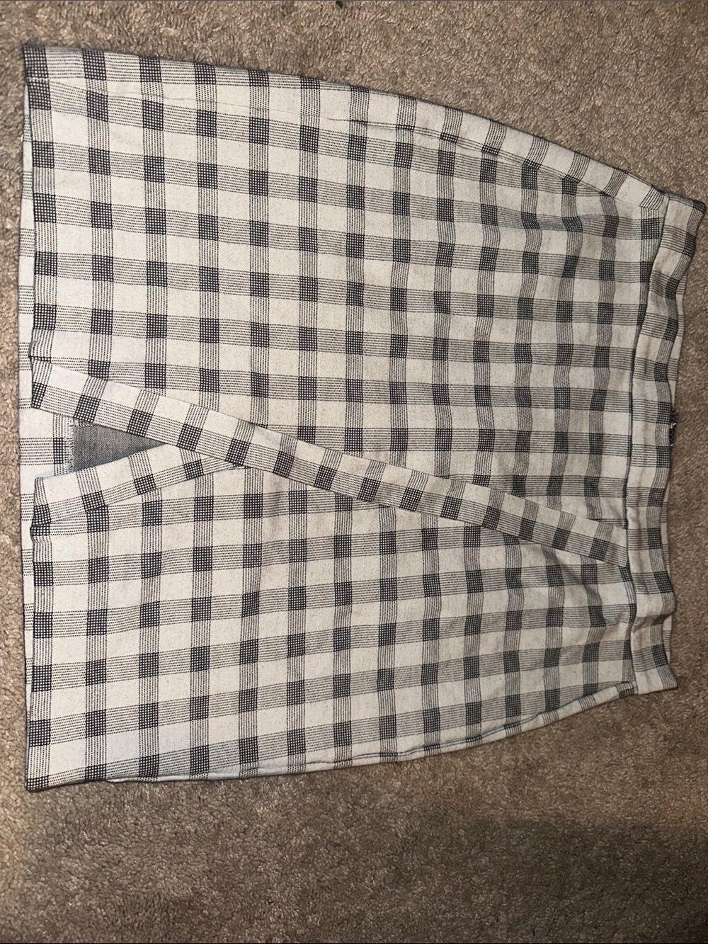 CAbi Black and White Gingham Pencil Skirt